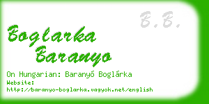boglarka baranyo business card